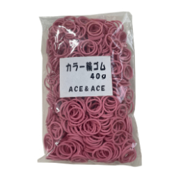 ACE　カラー輪ゴム　ピンク40g